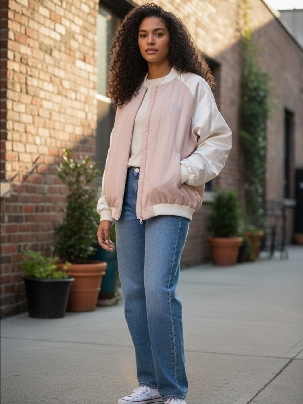 LIMITED ED-Adidas 2000 Luxe Pale Pink Women's Bomber Jacket. XL. NWT.